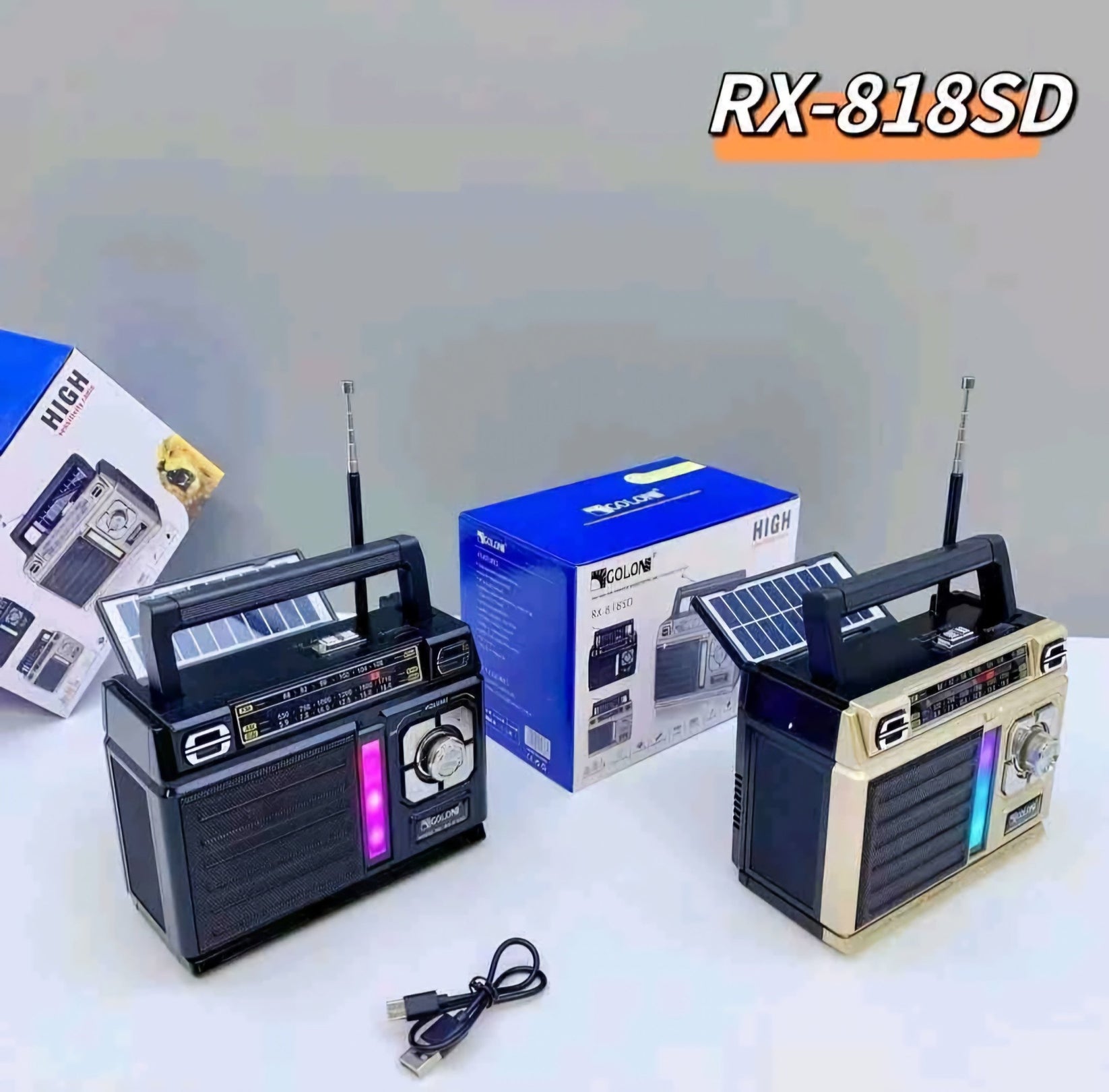 RX - 818SD Solarni Prijenosni Radio – – Crna – slika 2