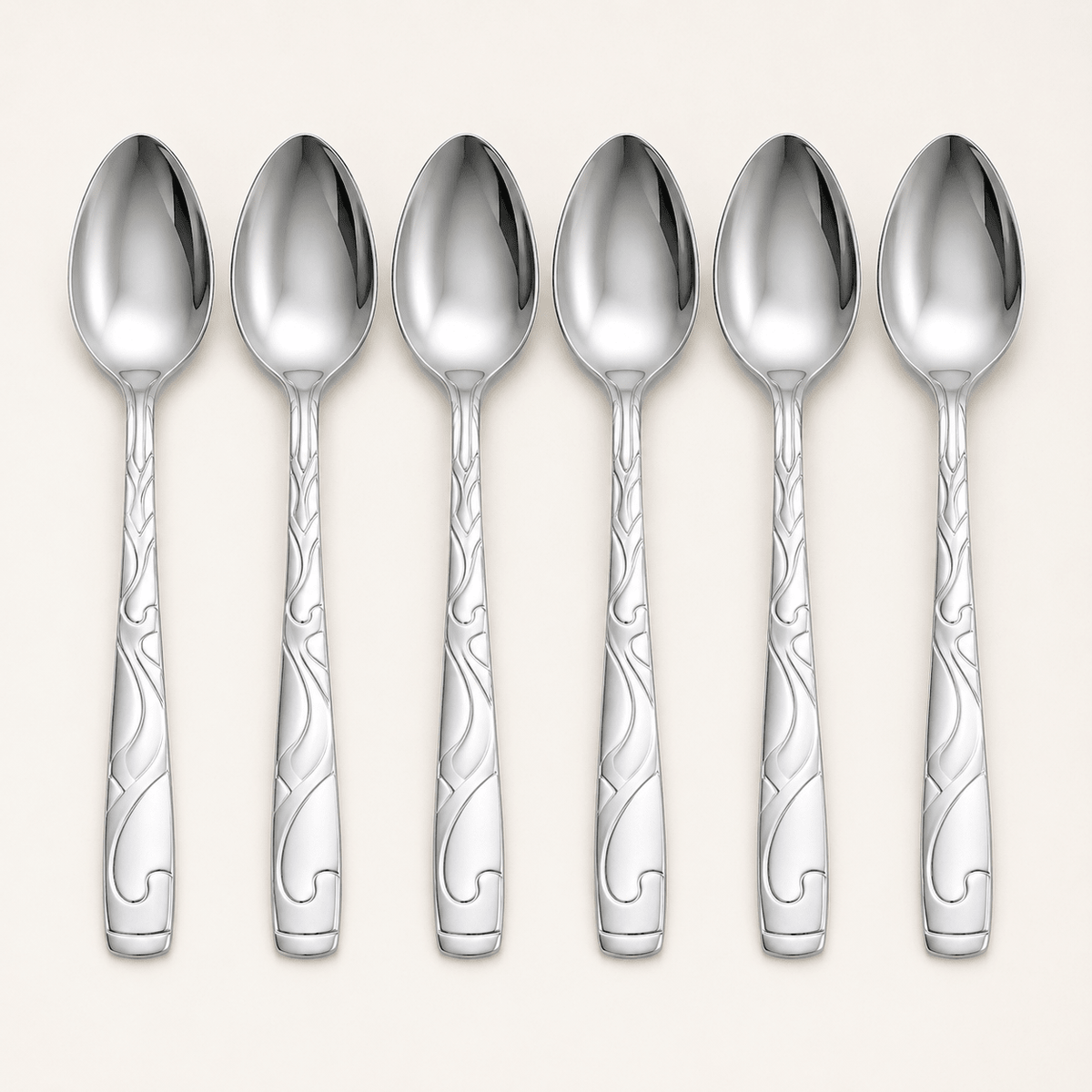 Set 6 inox kašika s ukrasnom drškom – Pribor za jelo – – slika 1
