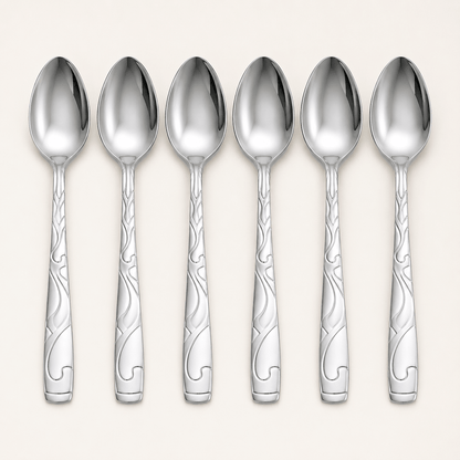 Set 6 inox kašika s ukrasnom drškom – Pribor za jelo – – slika 1
