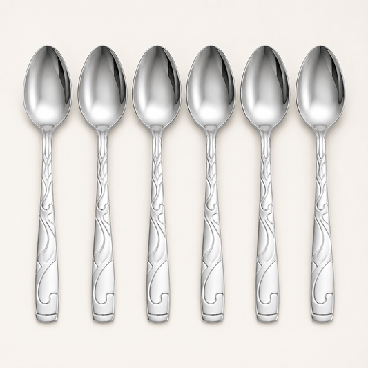 Set 6 inox kašika s ukrasnom drškom – Pribor za jelo – – slika 1
