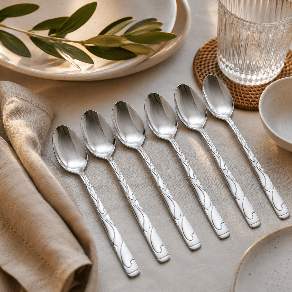 Set 6 inox kašika s ukrasnom drškom – Pribor za jelo – – slika 4