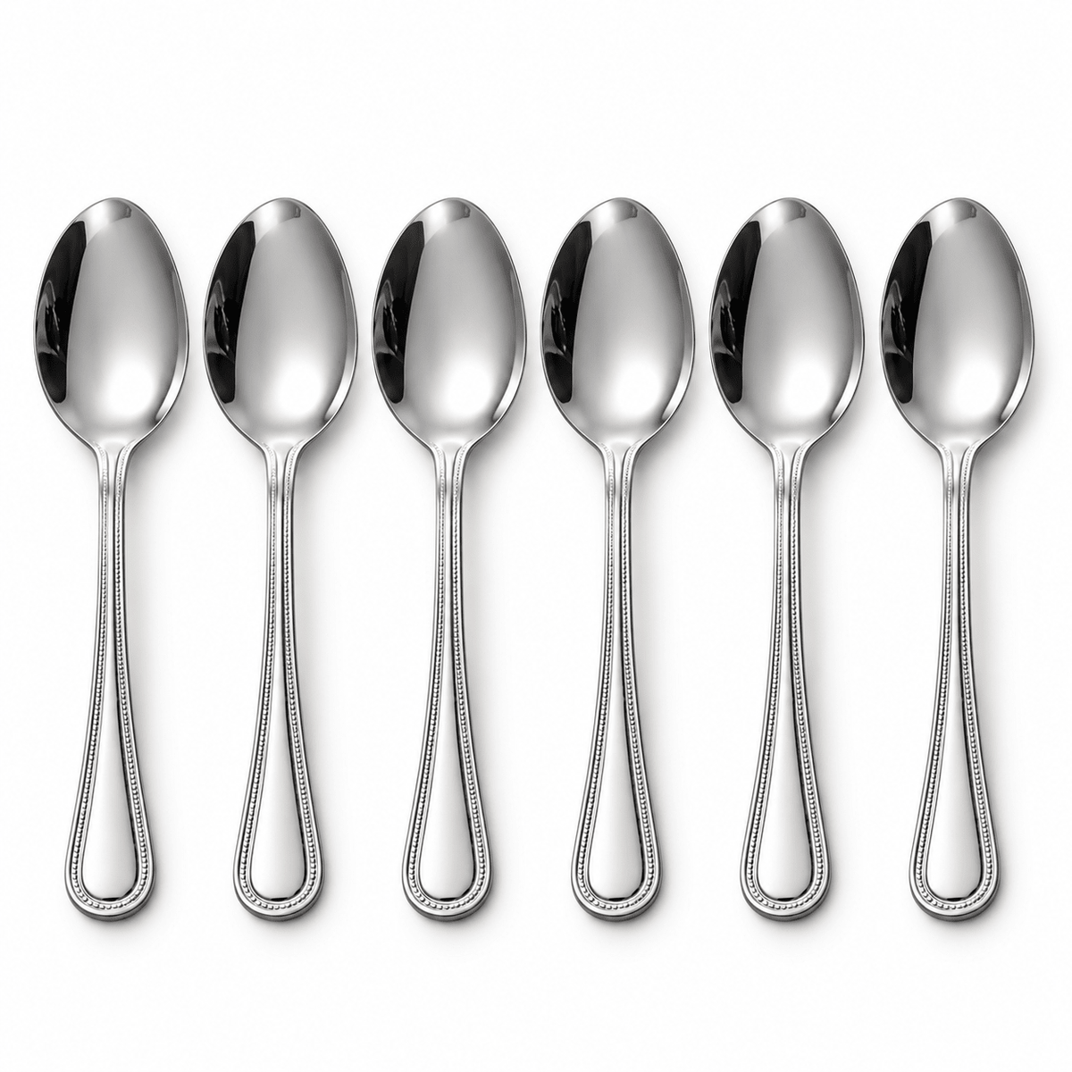 Set 6 kašika s ukrasnim rubom drške – Pribor za jelo – 14,3 cm – slika 4