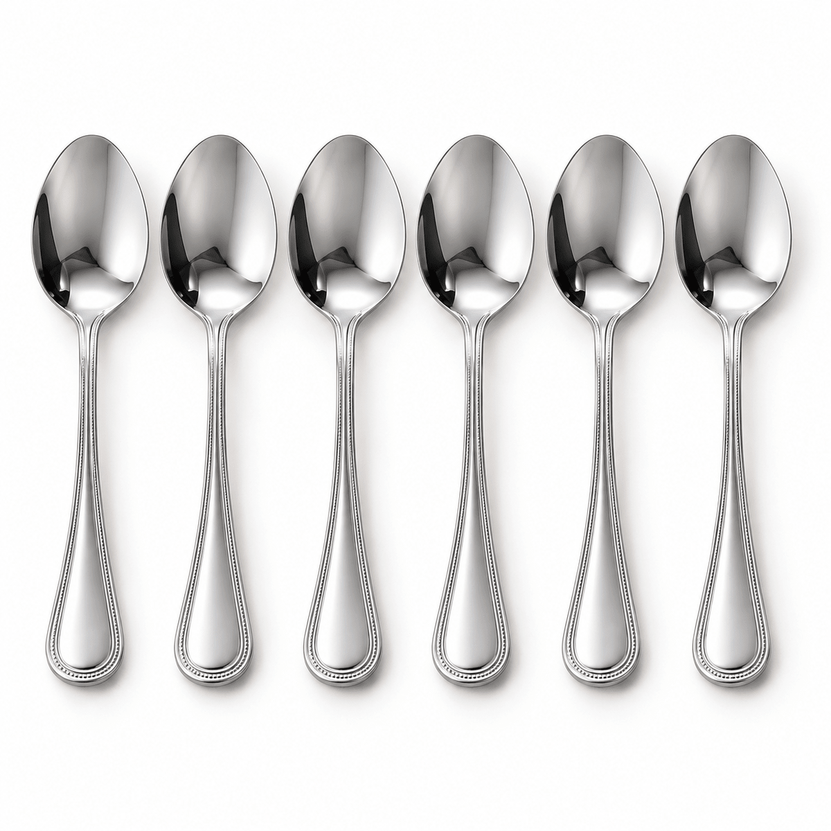 Set 6 kašika s ukrasnim rubom drške – Pribor za jelo – 19,8 cm – slika 7