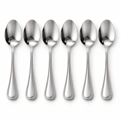 Set 6 kašika s ukrasnim rubom drške – Pribor za jelo – 19,8 cm – slika 7