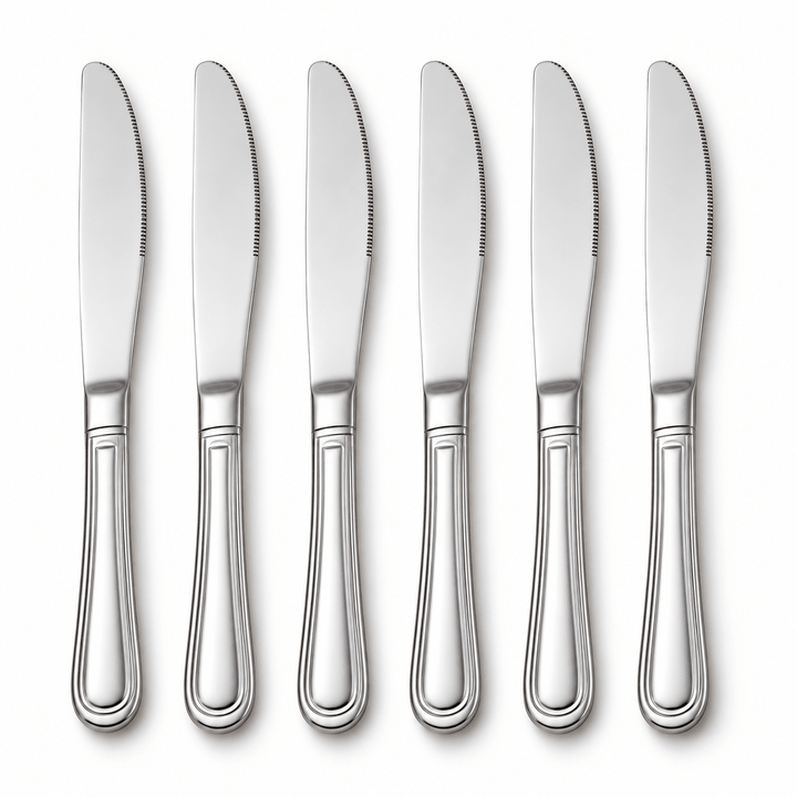 Set 6 stolnih noževa s ukrasnom drškom – 22 cm