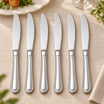 Set 6 stolnih noževa s ukrasnom drškom – 22 cm – Pribor za jelo – – slika 2