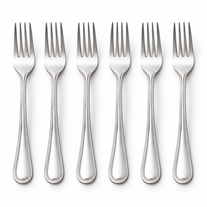Set 6 viljuški s ukrasnim rubom drške – Pribor za jelo – 19,8 cm – 4 zupca – slika 4