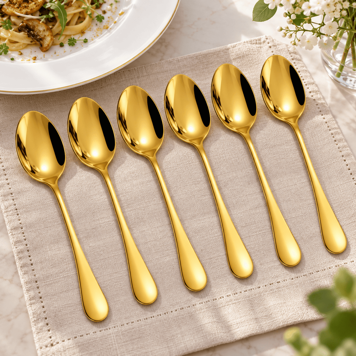 Set 6 zlatnih kašika – 20,4 cm – Setovi zlatnih kašika 6 komada – – slika 2