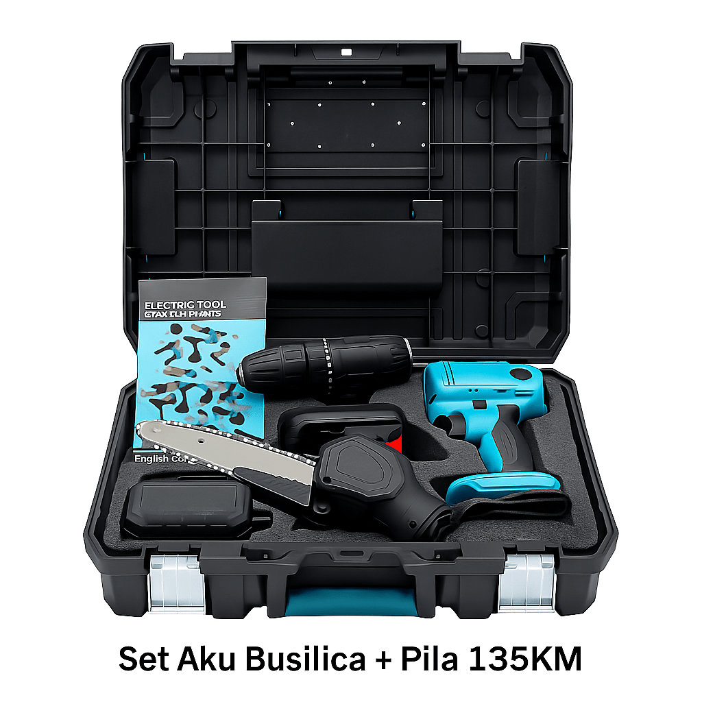 Set Aku Bušilica + Lančana Pila – – – slika 1