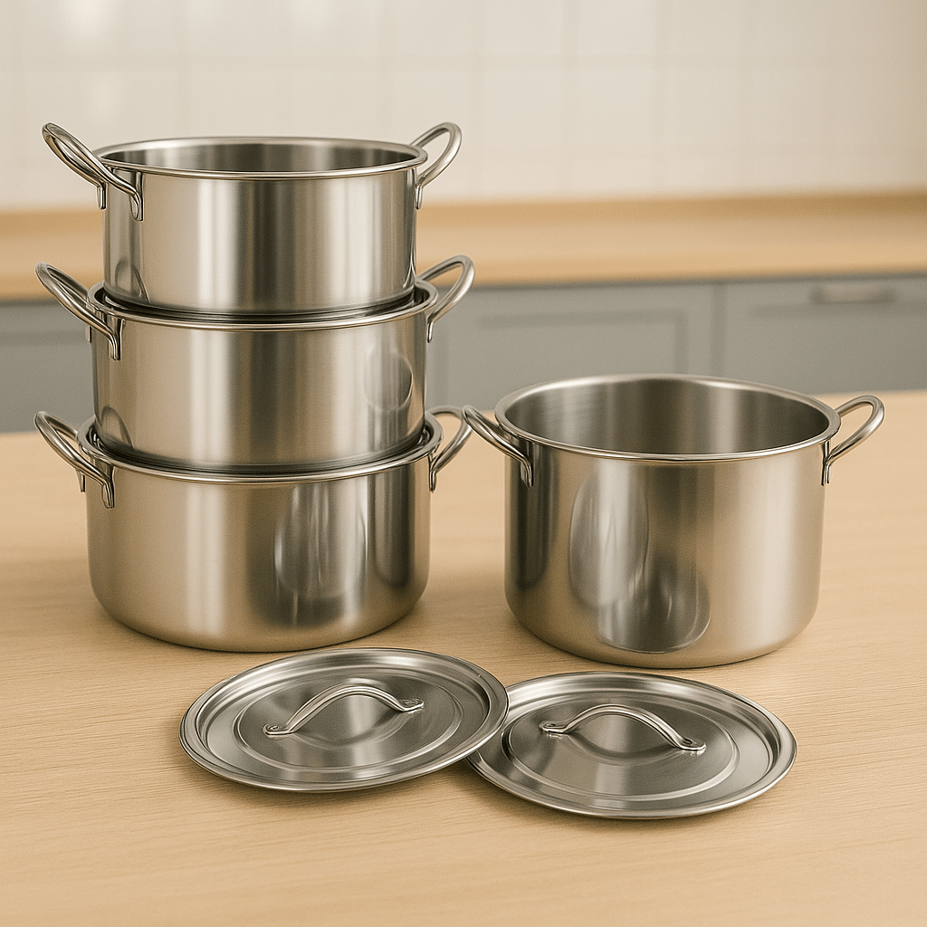 Set inox lonaca sa poklopcima (4.kom) – – – slika 1