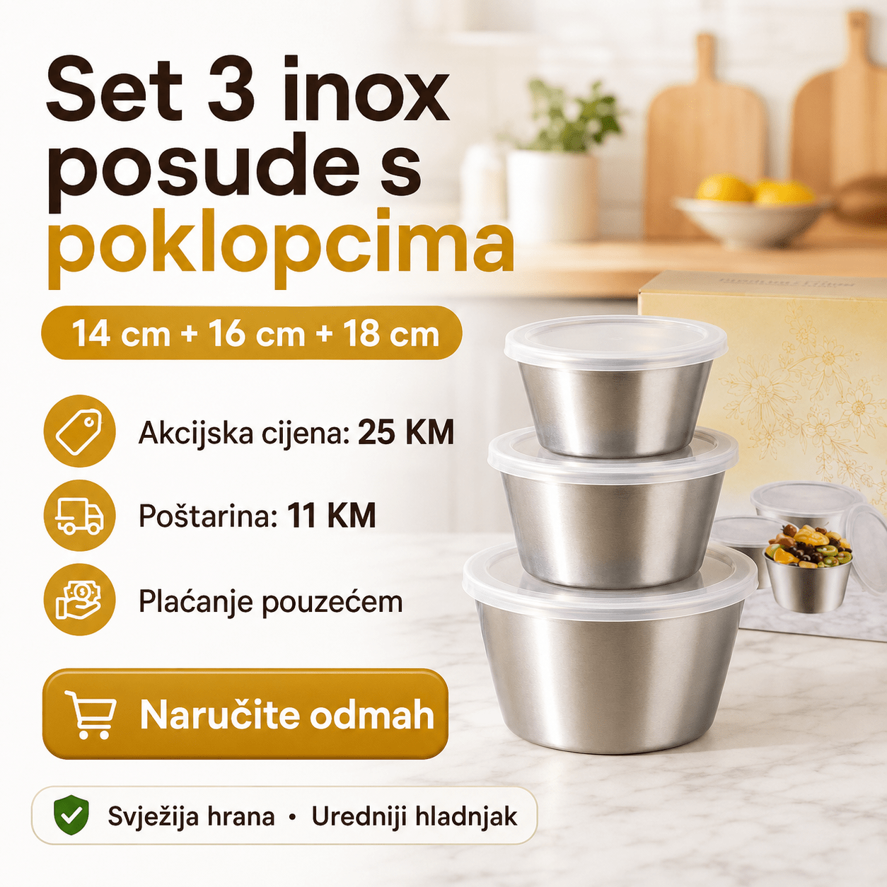 Set Inox Posuda za Pohranu Hrane – – – slika 1