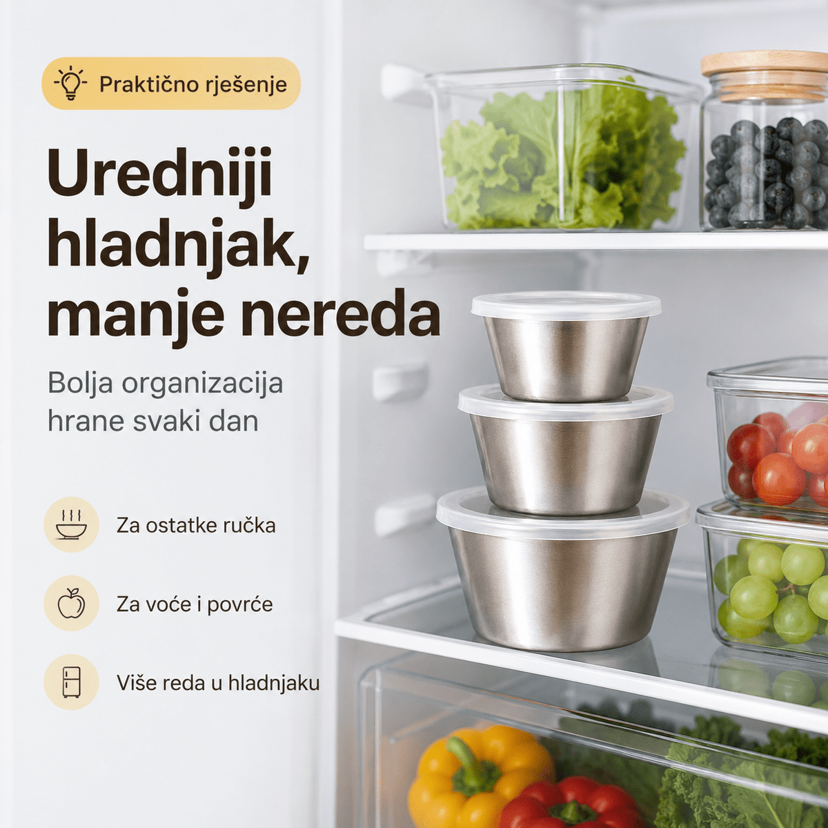 Set Inox Posuda za Pohranu Hrane – – – slika 3