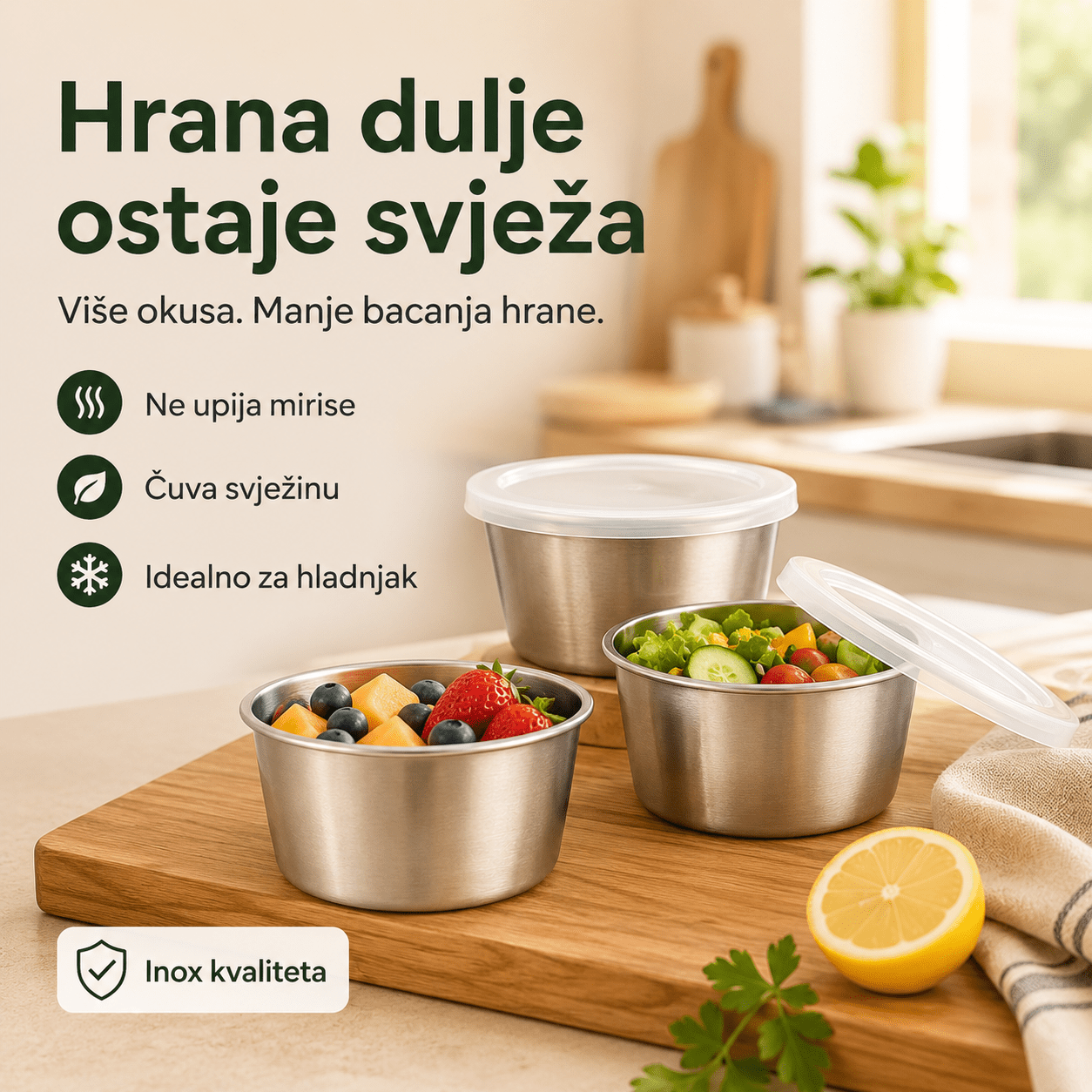 Set Inox Posuda za Pohranu Hrane – – – slika 5