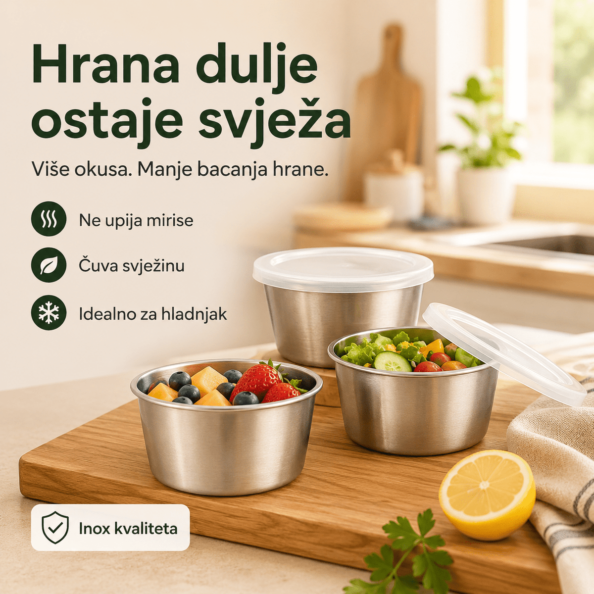 Set Inox Posuda za Pohranu Hrane – – – slika 5