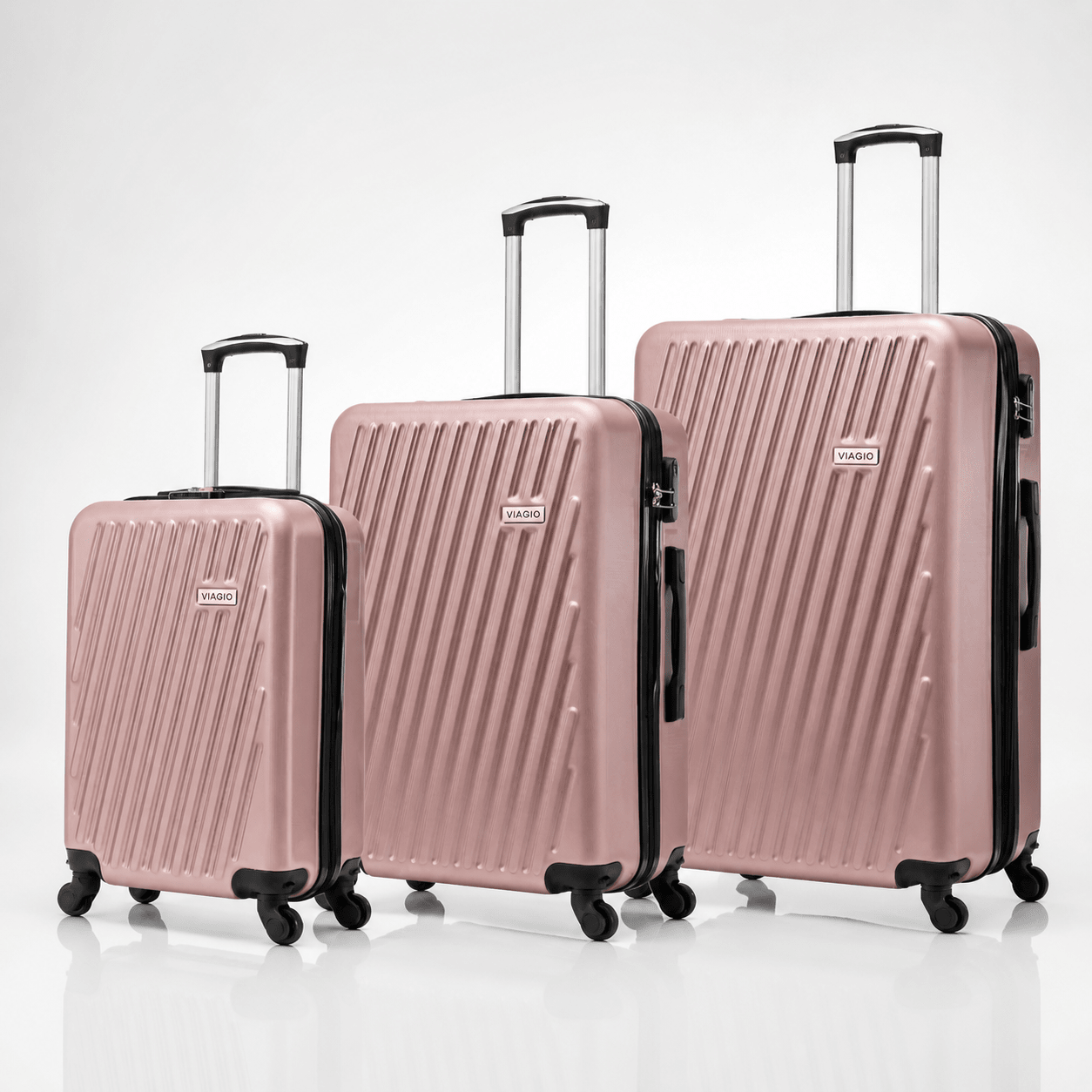 Set kofera 3 u 1 VIAGIO – – Metalic Roza – slika 3