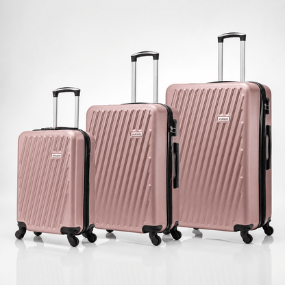 Set kofera 3 u 1 VIAGIO – – Metalic Roza – slika 3