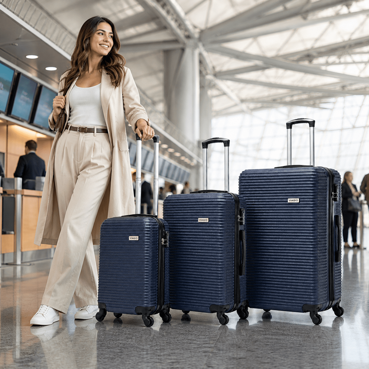 Set kofera 3 u 1 VIAGIO – – Metalic Roza – slika 7