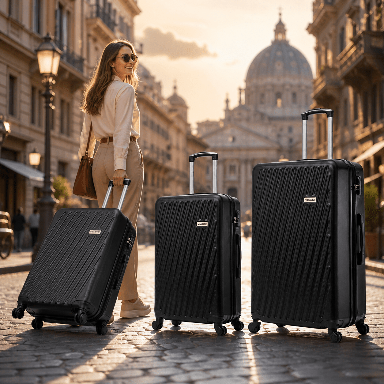 Set kofera 3 u 1 VIAGIO – – Metalic Roza – slika 11