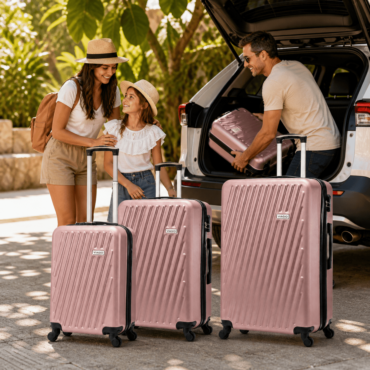 Set kofera 3 u 1 VIAGIO – – Metalic Roza – slika 14