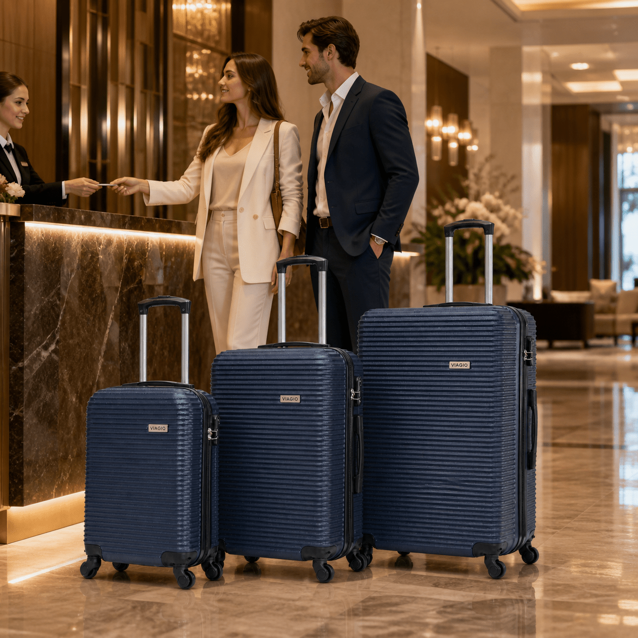 Set kofera 3 u 1 VIAGIO – – Metalic Roza – slika 4