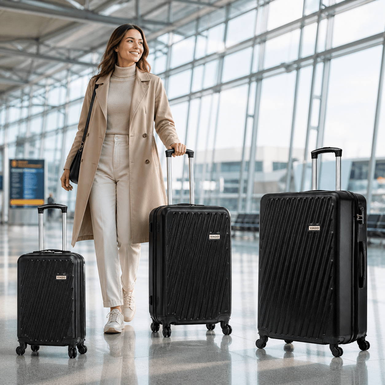 Set kofera 3 u 1 VIAGIO – – Metalic Roza – slika 12