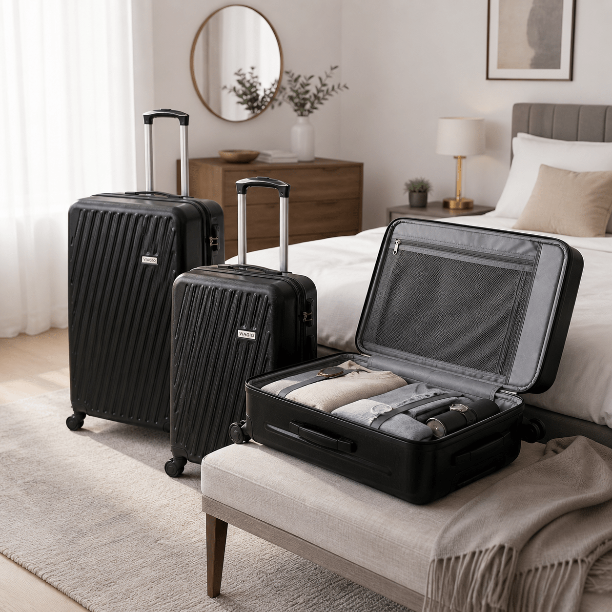 Set kofera 3 u 1 VIAGIO – – Metalic Roza – slika 9