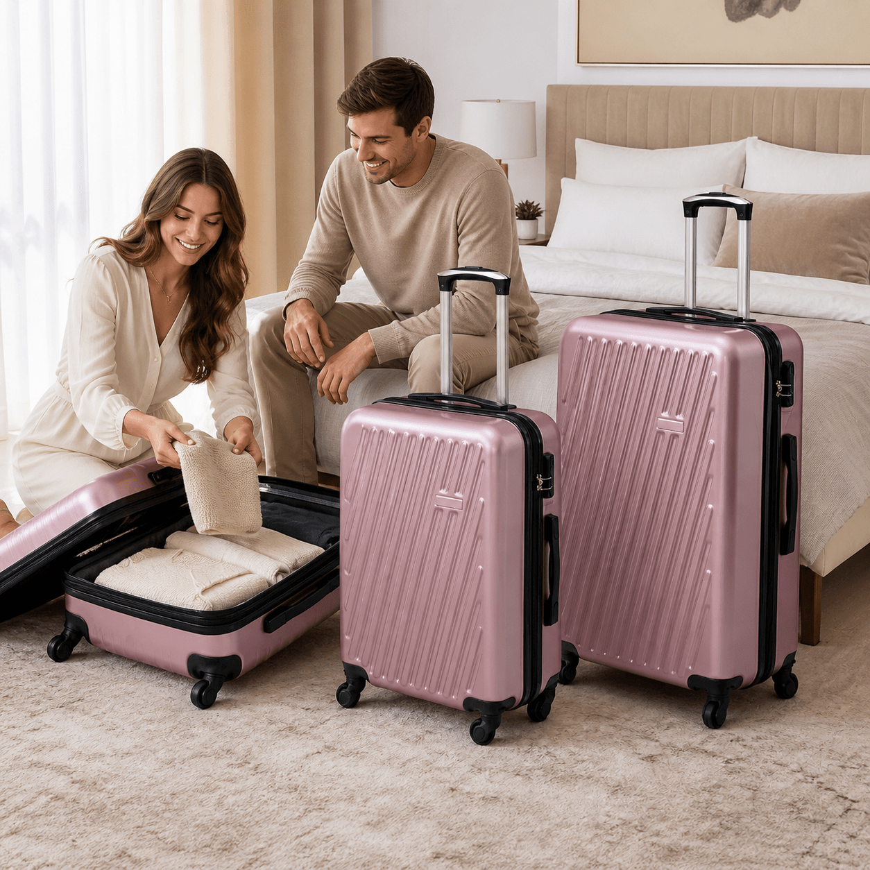 Set kofera 3 u 1 VIAGIO – – Metalic Roza – slika 17