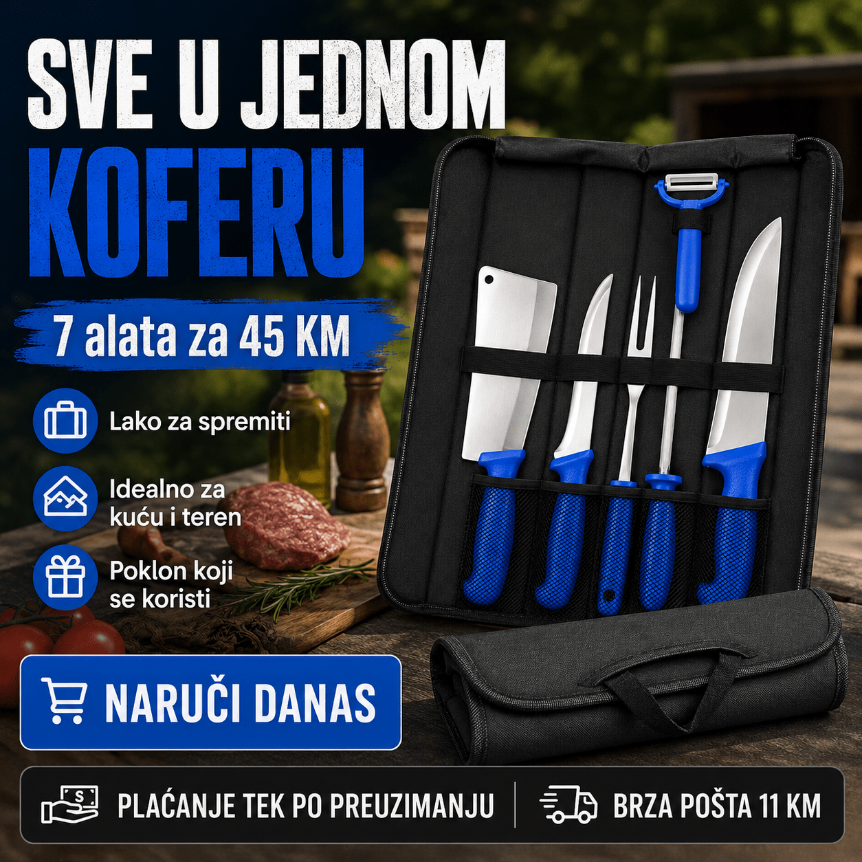 Set Mesarskih Noževa u Torbi – – – slika 3