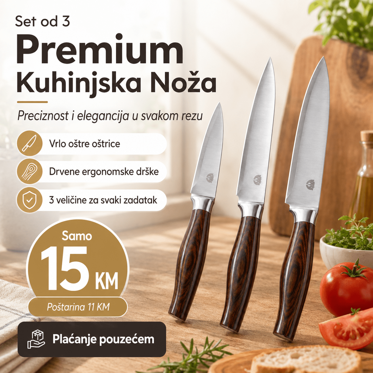 Set od 3 Kuhinjska Noža – – – slika 6