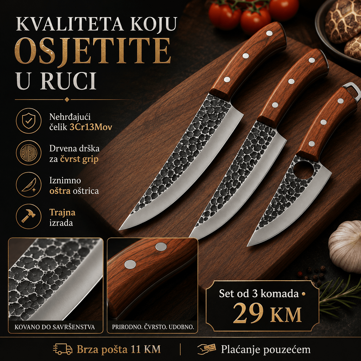 Set od 3 Kuhinjska Noža – – – slika 4