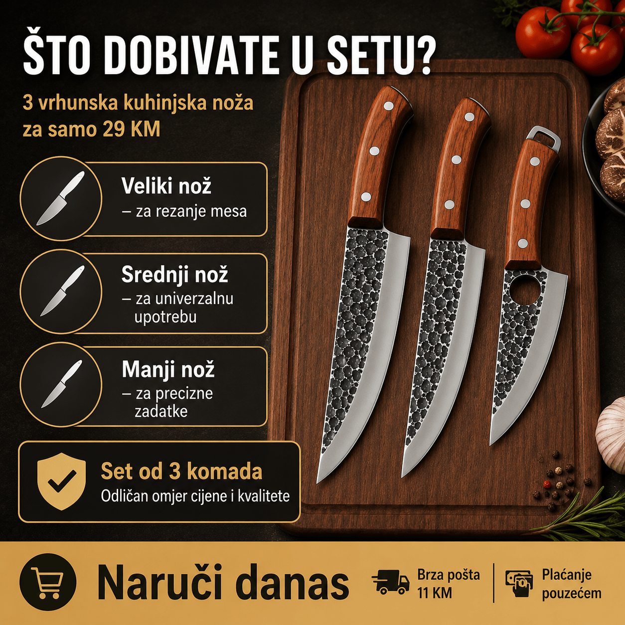 Set od 3 Kuhinjska Noža – – – slika 8