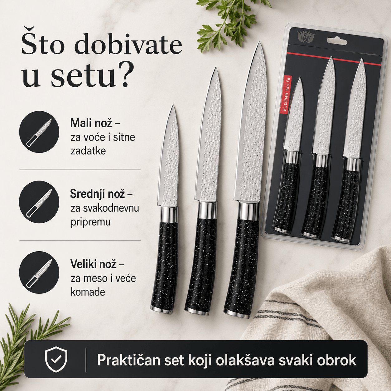 Set od 3 Kuhinjska Noža – – – slika 3