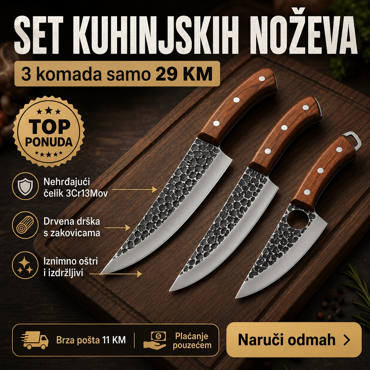 Set od 3 Kuhinjska Noža – – – slika 5