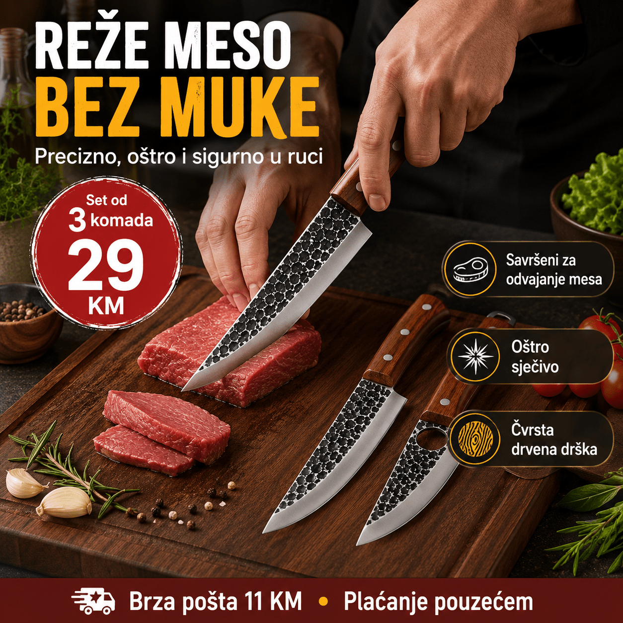 Set od 3 Kuhinjska Noža – – – slika 2