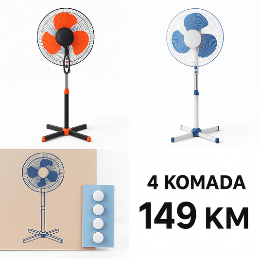 Set od 4 Stajaća Ventilatora - SAMO KLIKNI