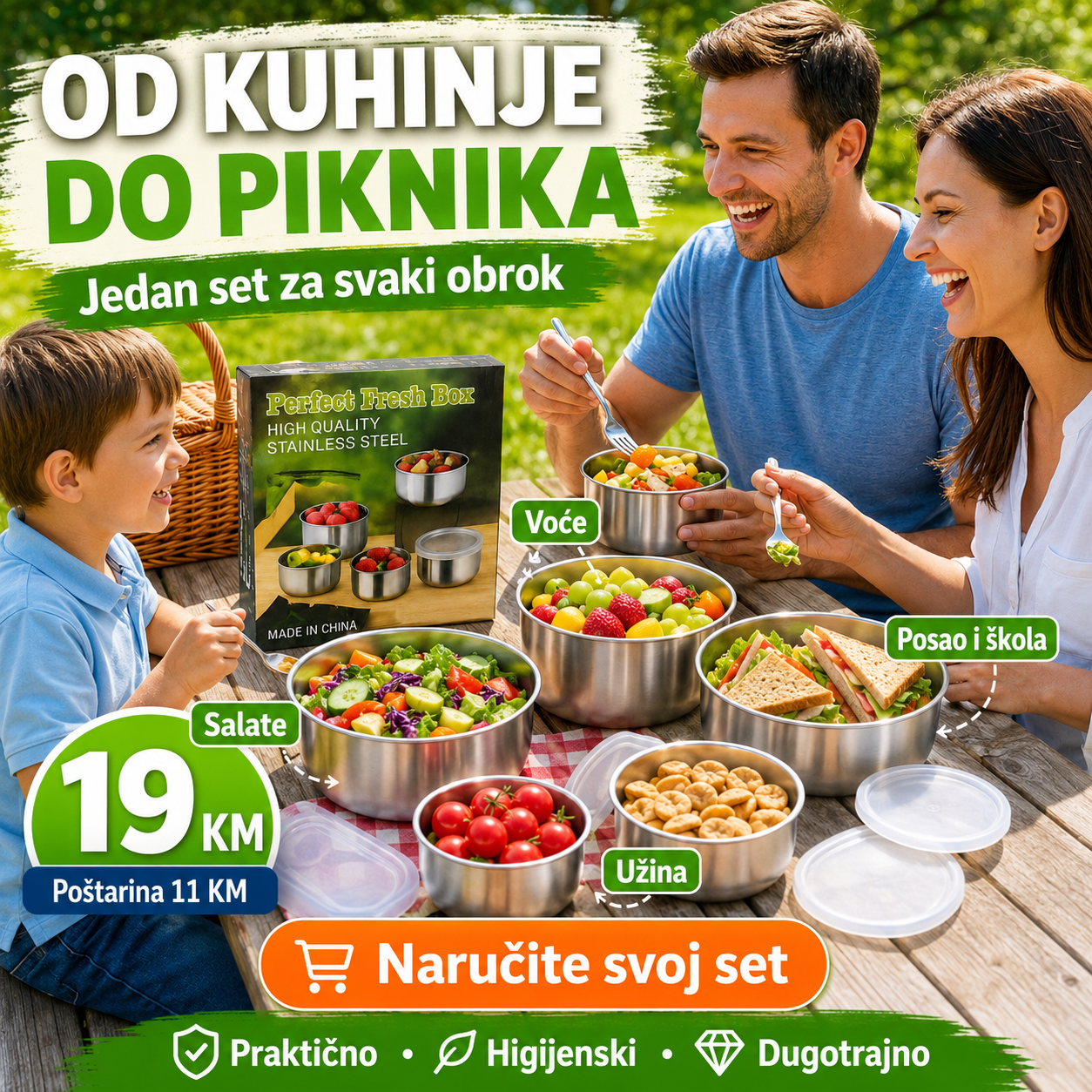 Set od 5 Inox Posuda s Poklopcima – – – slika 5