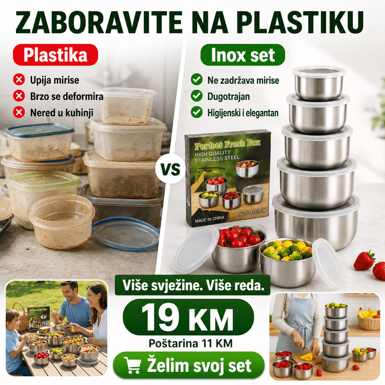 Set od 5 Inox Posuda s Poklopcima – – – slika 3