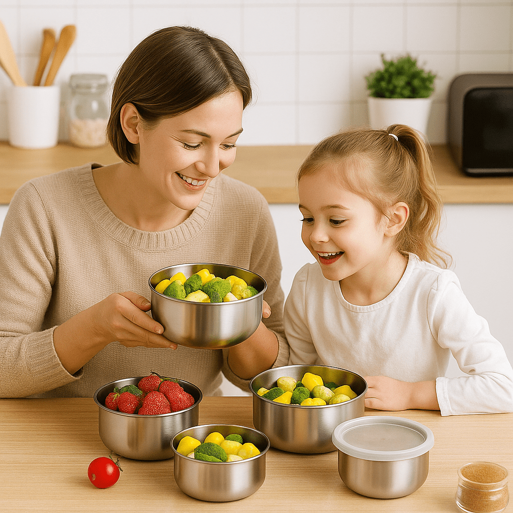 Set od 5 Inox Posuda s Poklopcima - SAMO KLIKNI