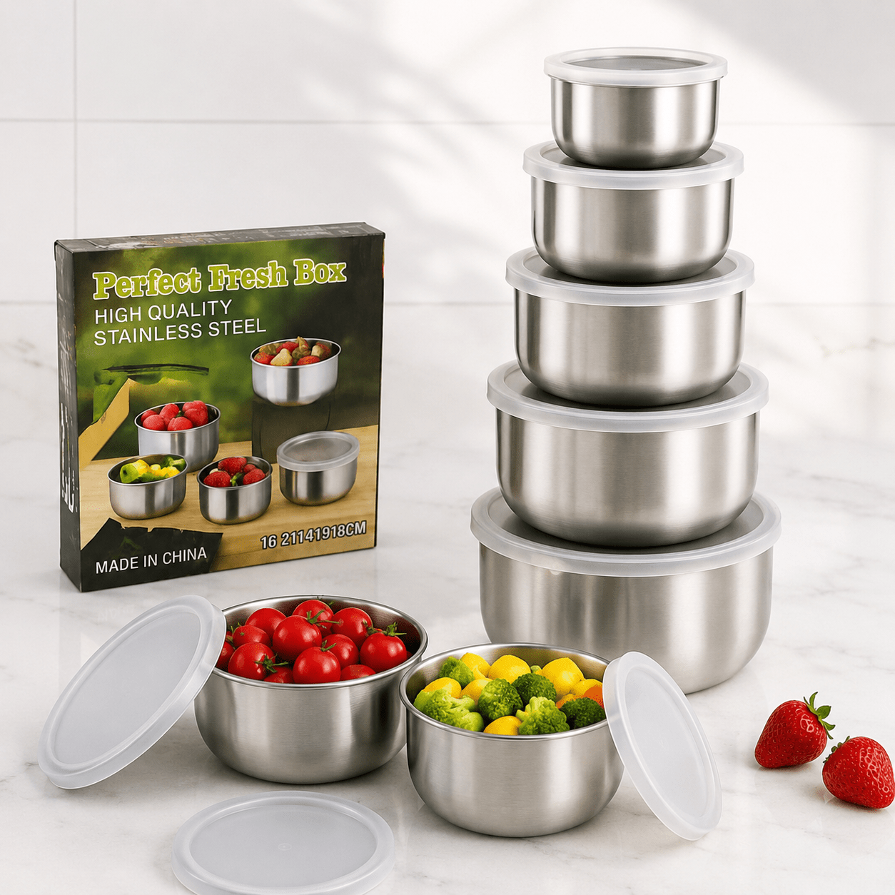 Set od 5 Inox Posuda s Poklopcima – – – slika 6
