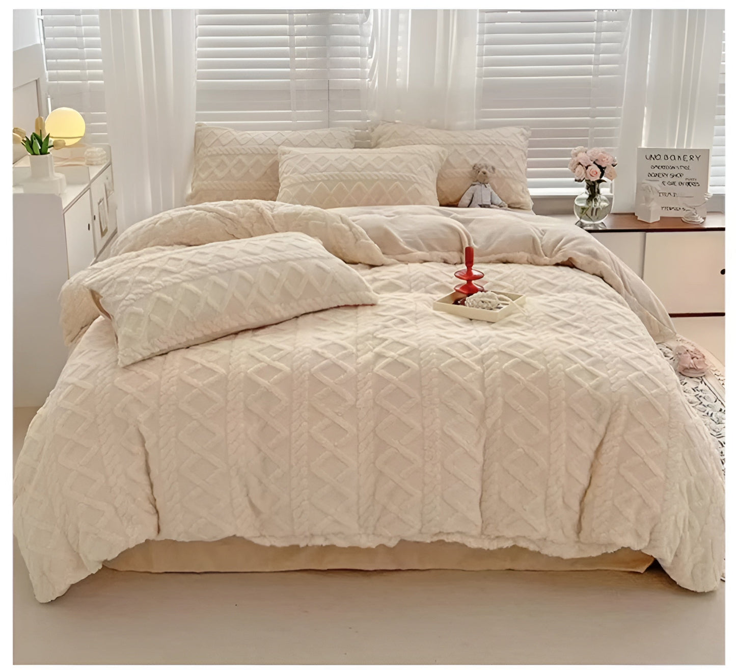 Set Posteljine Velvet Dreams – – Svijetlo Bež – slika 4