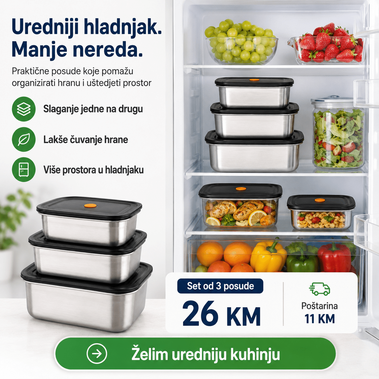 Set Posuda za Čuvanje Hrane – – – slika 2