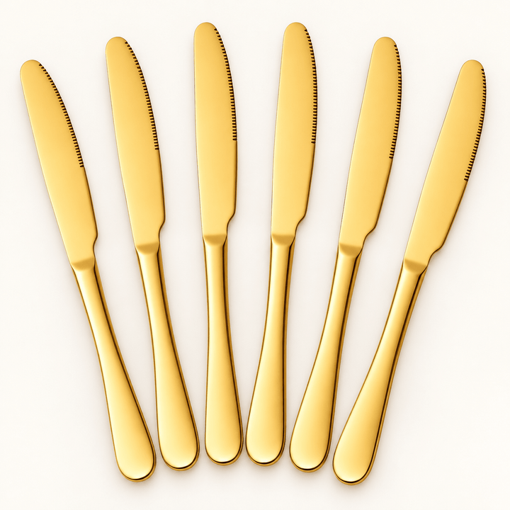 Set zlatnih stolnih noževa – 6 komada, 23 cm