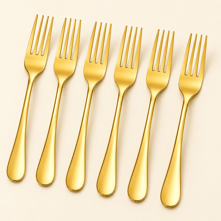 Set zlatnih viljuški – 6 komada, 20,5 cm