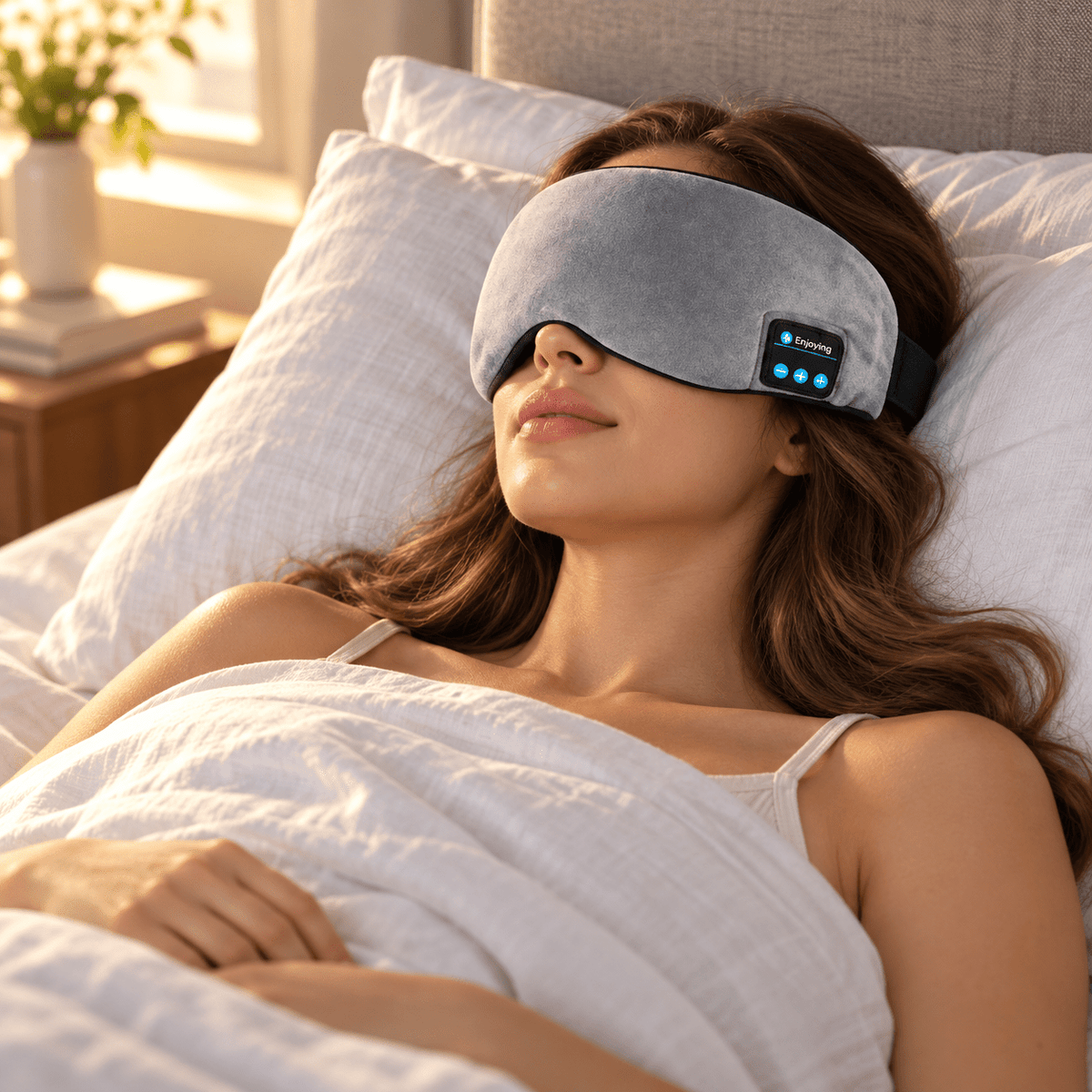 Siva Bluetooth maska za spavanje s ugrađenim zvučnicima – Bluetooth maske za spavanje – – slika 2