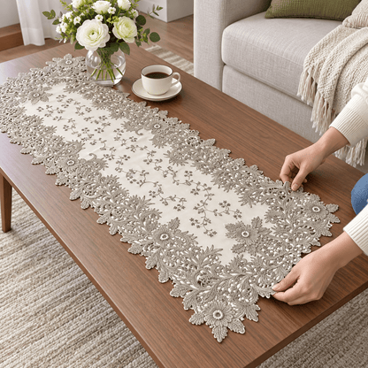 Sivobež cvjetni nadstolnjaci 33 × 92 cm – set 6 – Sivobež cvjetni nadstolnjaci u setu 6 – – slika 3