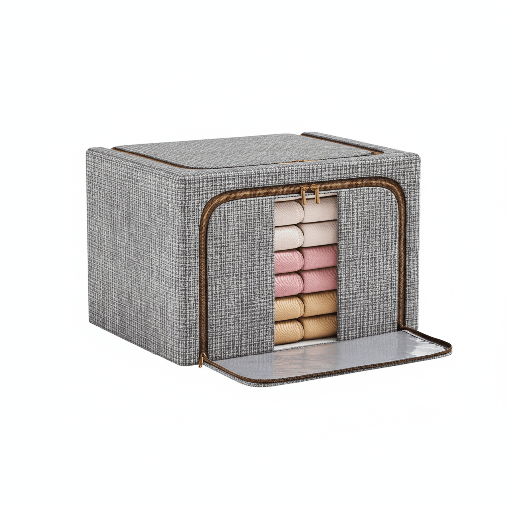 Sklopiva Kutija za Odlaganje Odjeće i Posteljine – Kućna organizacija – Velika Siva – slika 2