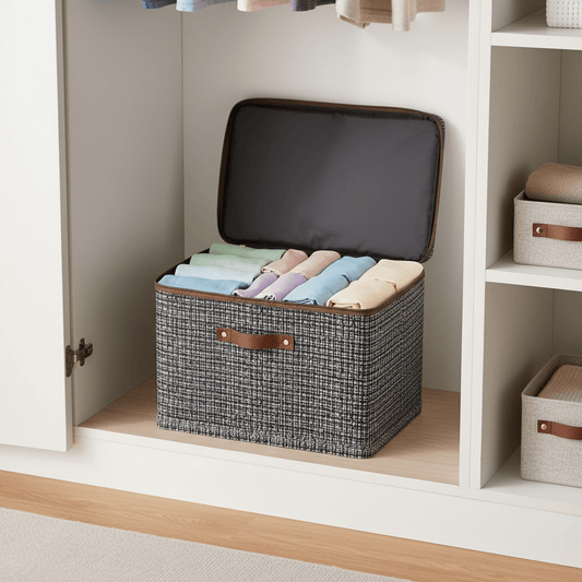 Sklopiva Kutija za Odlaganje s Ručkom – Kutije za odlaganje – Srednja Tamno siva – slika 1