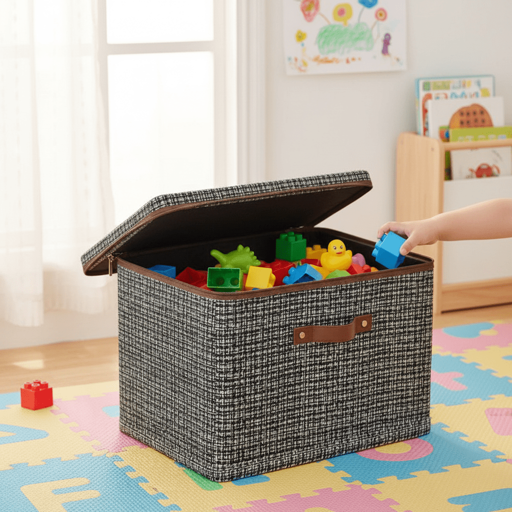 Sklopiva Kutija za Odlaganje s Ručkom – Kutije za odlaganje – Srednja Tamno siva – slika 3