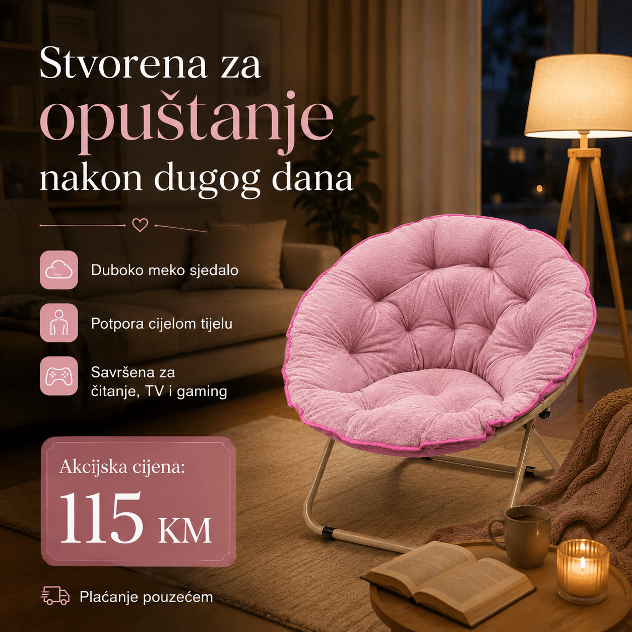 Sklopiva Relax Fotelja "Moon" – – – slika 2
