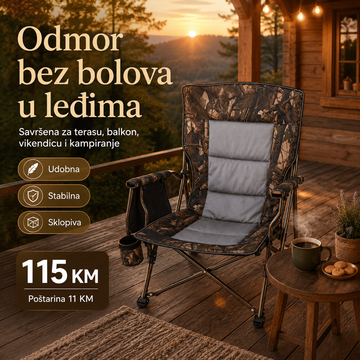 Sklopiva Ribolovna XXL Stolica – – – slika 4